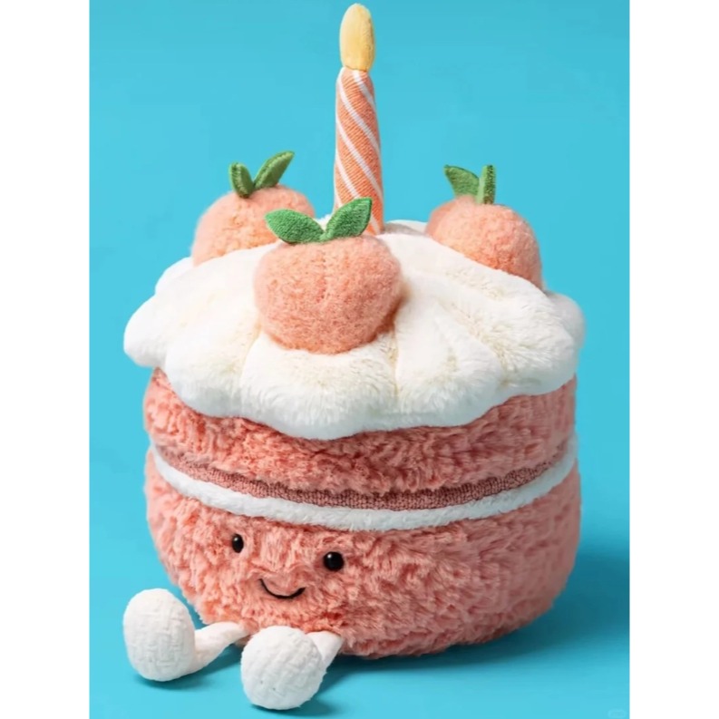 台中正品現貨⚡️Jellycat 上海限定 蜜桃蛋糕 桃子蛋糕 Melbie Peach Cake 另有兔吊飾-細節圖10