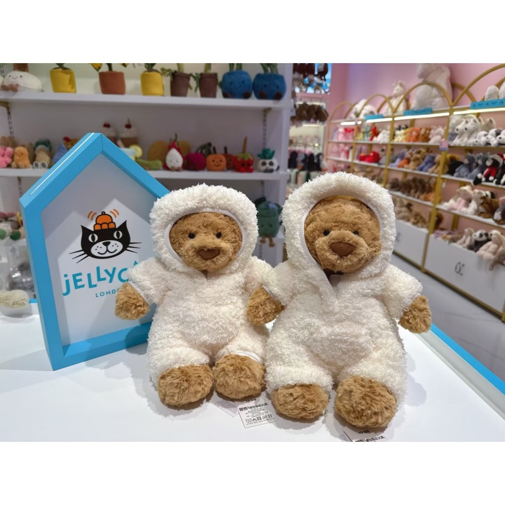 台中現貨 Jellycat 正品 兔子浴袍 連身褲 巴熊 2026新品 Bartholomew Bear-細節圖2