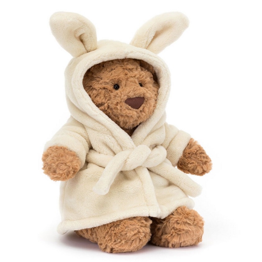 台中現貨 Jellycat 正品 兔子浴袍 連身褲 巴熊 2026新品 Bartholomew Bear-細節圖7