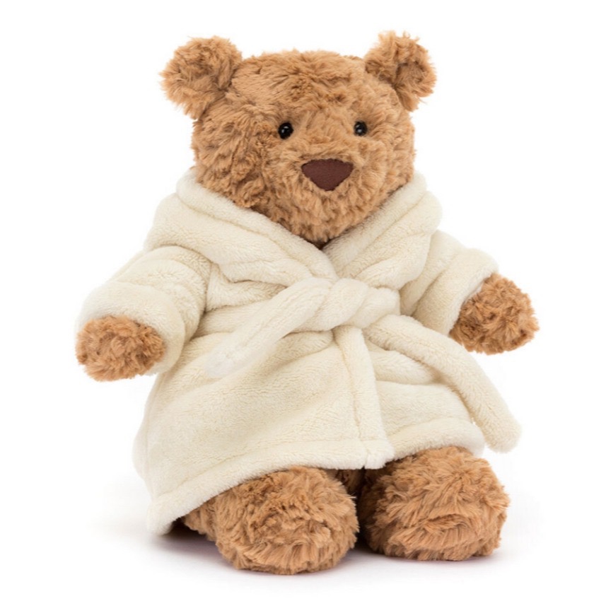 台中現貨 Jellycat 正品 兔子浴袍 連身褲 巴熊 2026新品 Bartholomew Bear-細節圖9