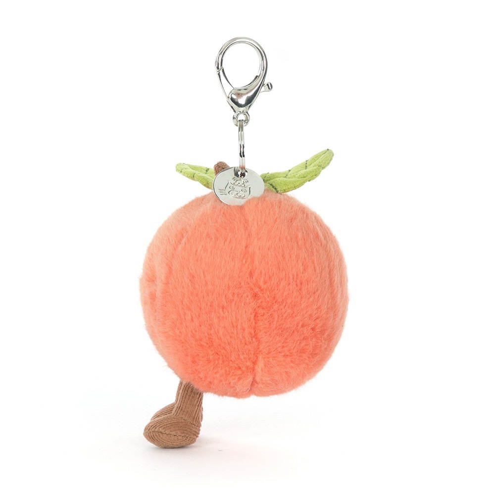 台中現貨 Jellycat 含防塵袋 桃子蜜桃吊飾 水蜜桃吊飾 Amuseables Peach Bag Charm-細節圖8