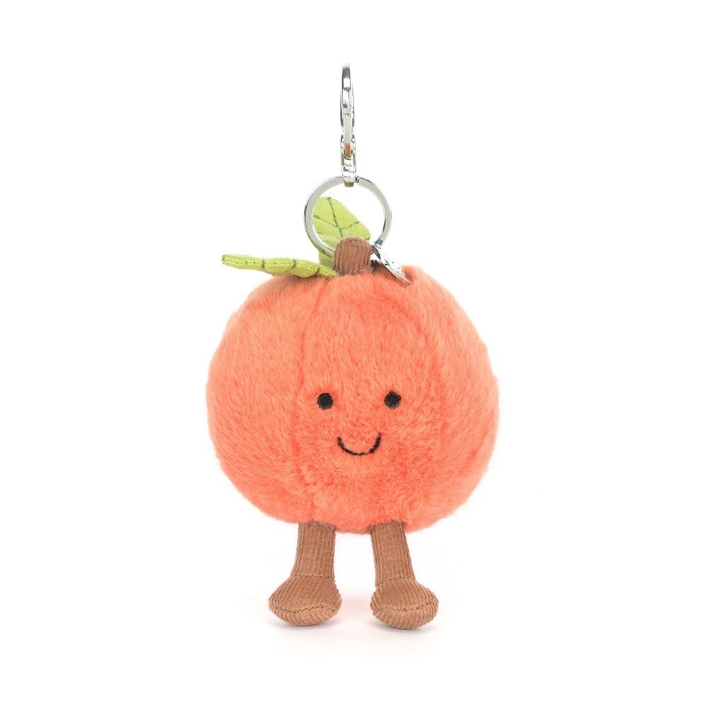 台中現貨 Jellycat 含防塵袋 桃子蜜桃吊飾 水蜜桃吊飾 Amuseables Peach Bag Charm-細節圖10