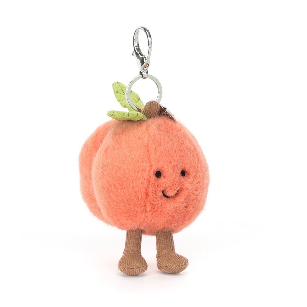 台中現貨 Jellycat 含防塵袋 桃子蜜桃吊飾 水蜜桃吊飾 Amuseables Peach Bag Charm-細節圖6