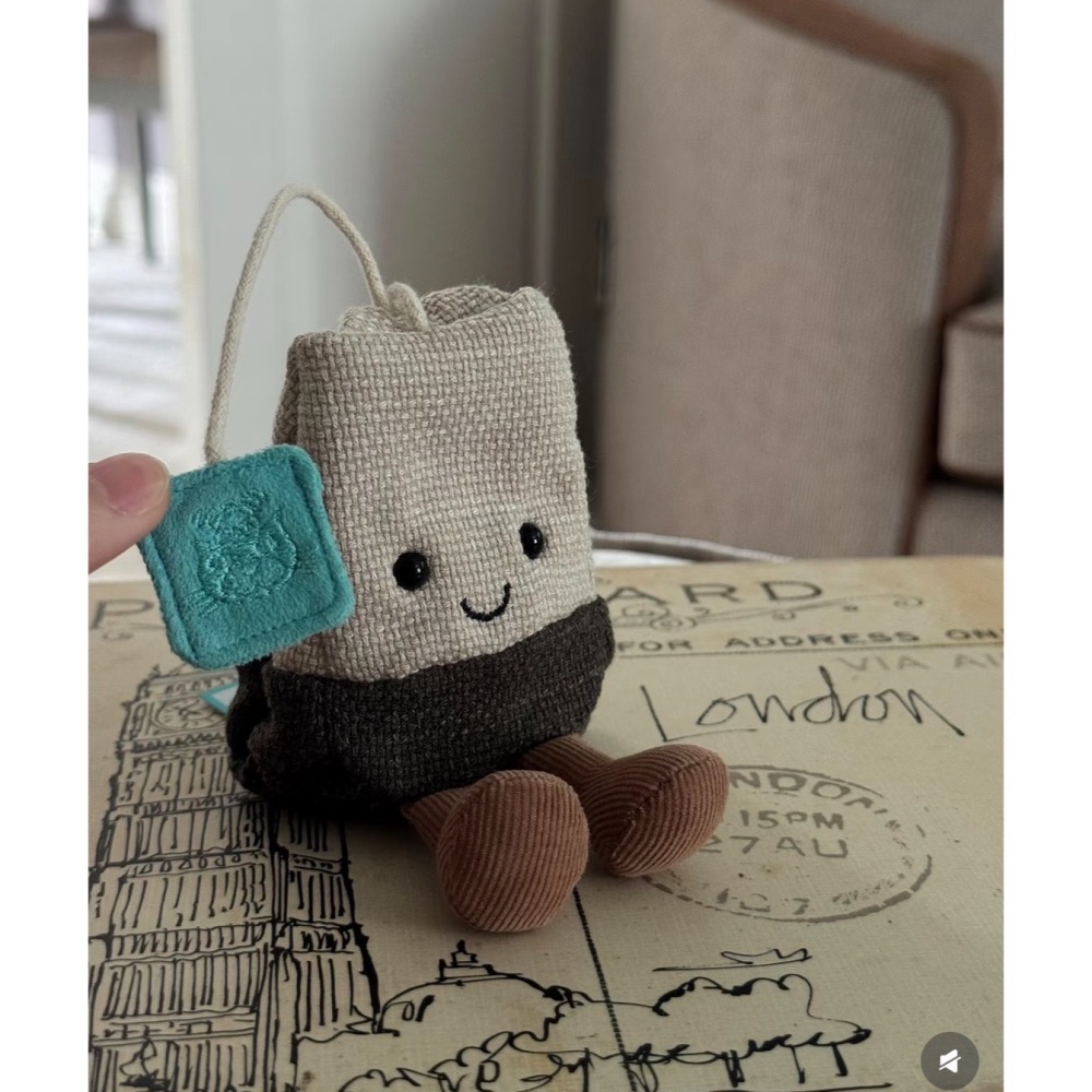 台中現貨⚡️Jellycat 正品 英國限定 茶包娃娃 可改吊飾  Amuseables Steepy Tea Bag-細節圖2