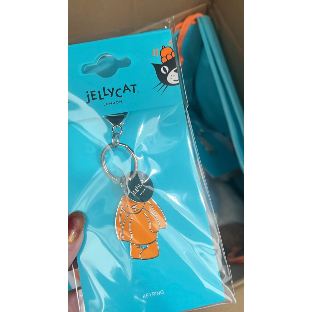 台中現貨⚡️Jellycat 正品 會員限定 立體鑰匙圈 橘兔 花生吊飾 Orange Bashful Peanut-細節圖3