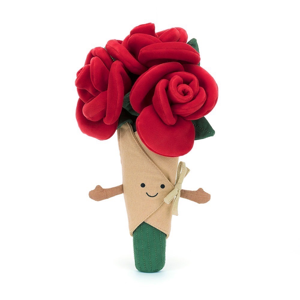 台中現貨 Jellycat 正品 玫瑰花束 彩色花束 捧花 含吊卡保護套  Rose Bouquet Flowers-規格圖11