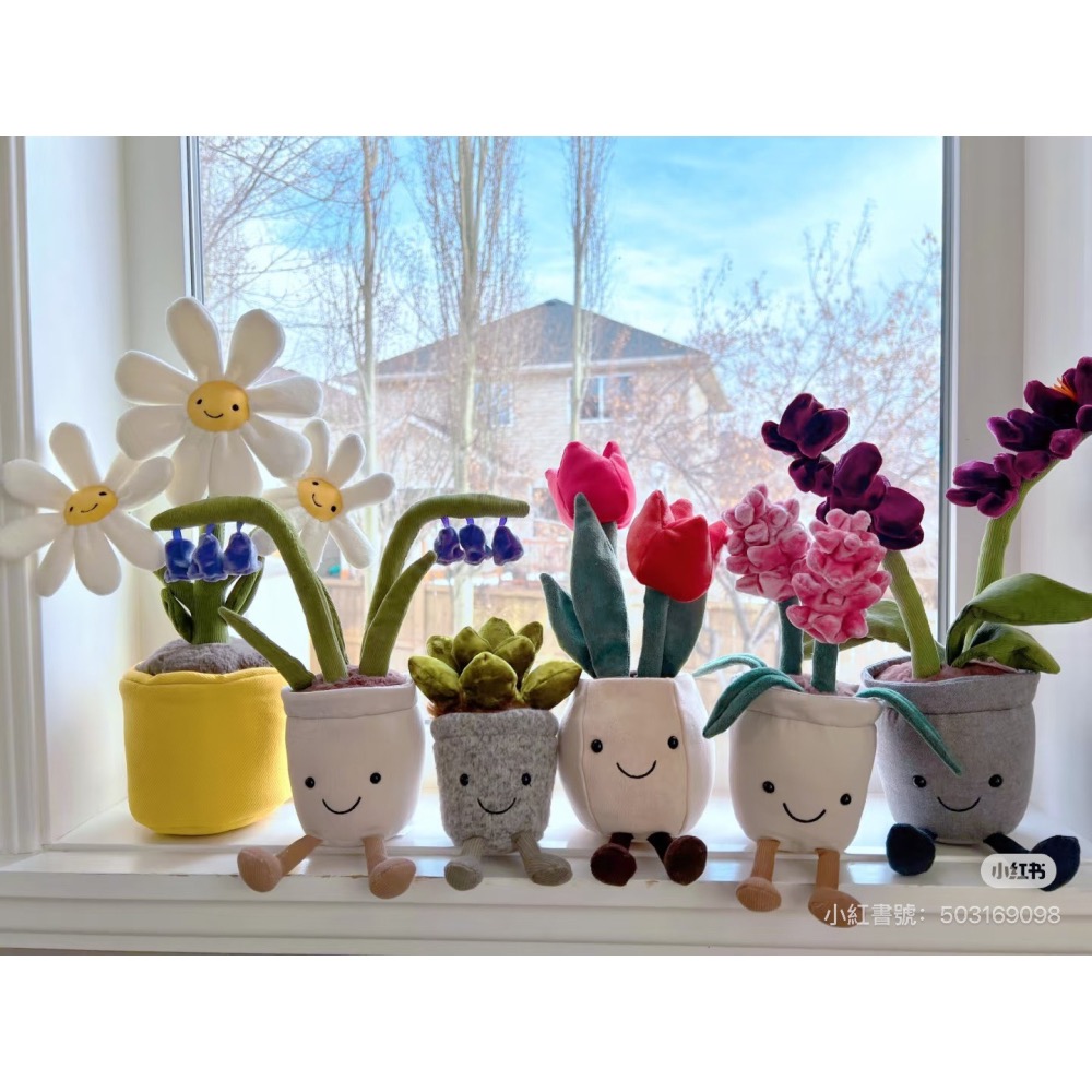 台中正品現貨⚡️Jellycat 正品 鬱金香 植物盆栽 玩偶Amuseable Tulip Pot-細節圖5