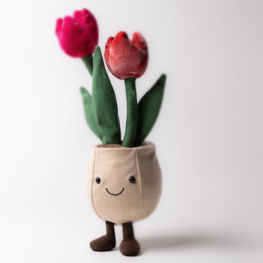 台中正品現貨⚡️Jellycat 正品 鬱金香 植物盆栽 玩偶Amuseable Tulip Pot-細節圖10