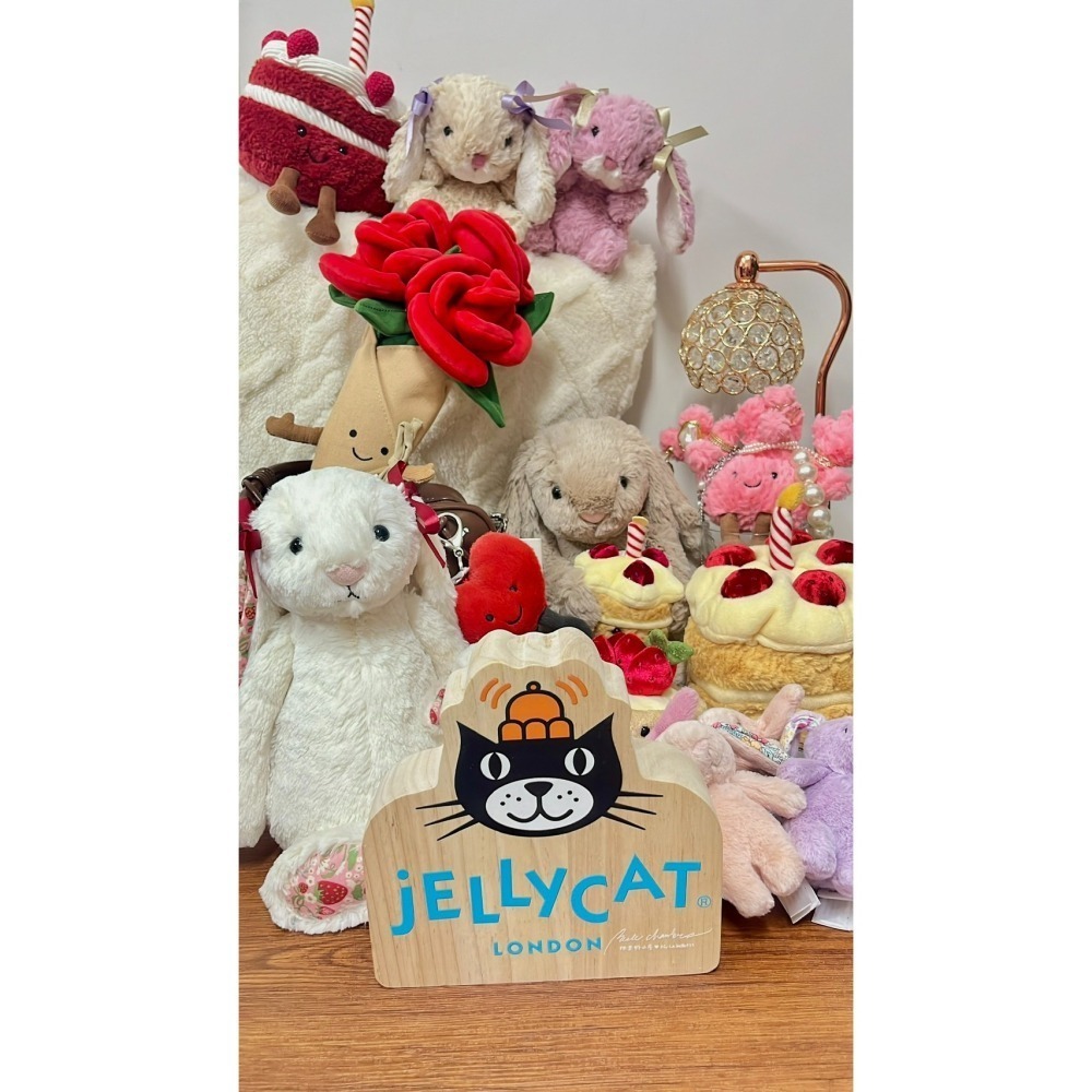 台中現貨 Jellycat 正品 M 草莓兔邦尼 Blossom Cream Bunny ＇Berry＇-細節圖3