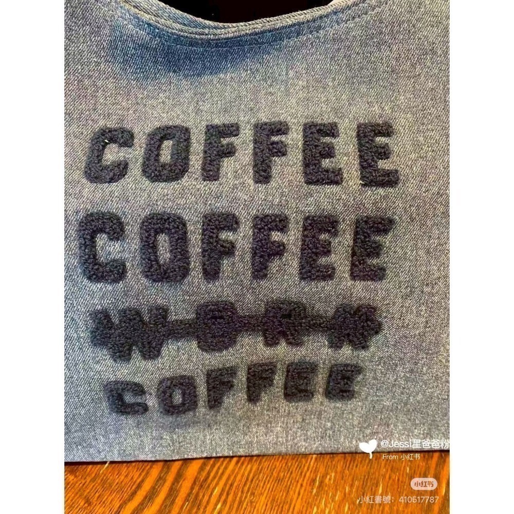 即將抵台🔥免運 星巴克正品 丹寧鏈條托特包 ✨丹寧星咖系列 立體毛巾刺繡 中國限定 2026 3月新品-細節圖7