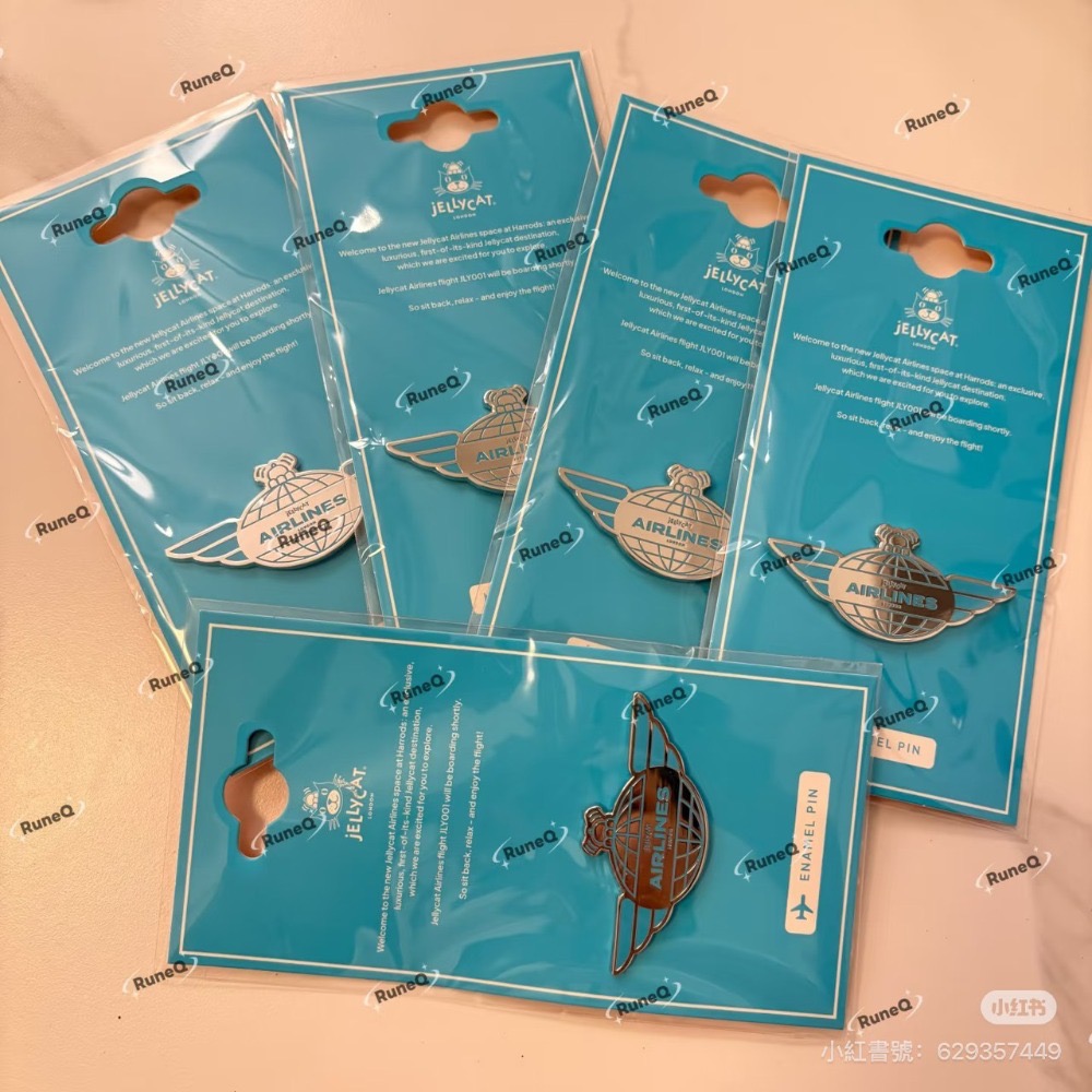 限購🇬🇧Harrods百貨限定  Jellycat 飛行員徽章 航空控 機長🧑‍✈️ Enamel Pin-規格圖4