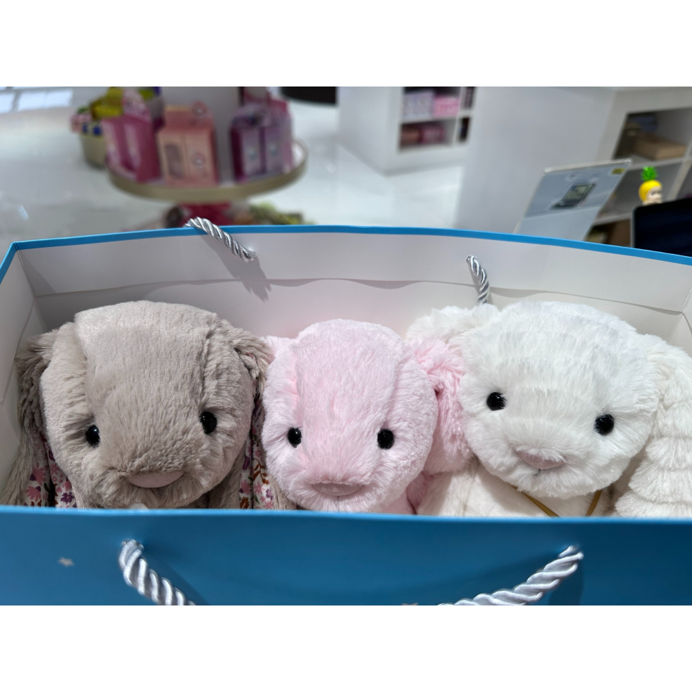 台中現貨⚡️實拍 Jellycat 正品 M 金標米其林兔 Bashful Luxe Bunny Nimbus-細節圖2