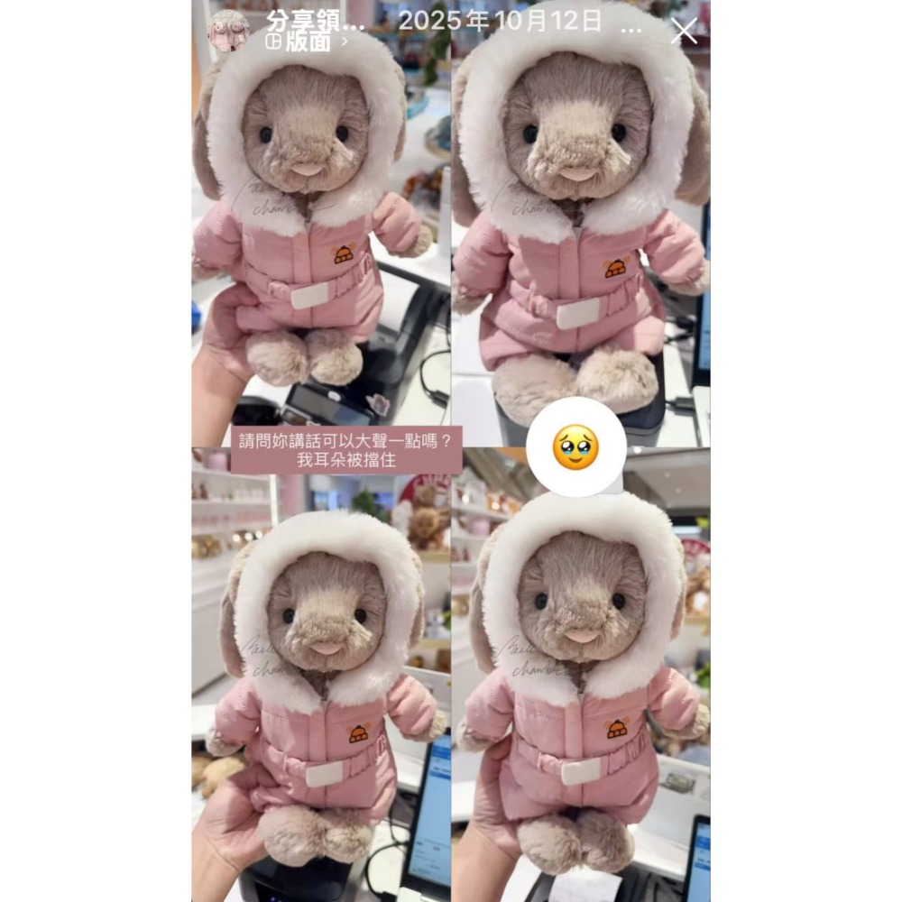 Jellycat 正品 2026 聖誕限定 滑雪裝邦尼兔 滑雪兔 🐰 Bashful Bunny Snow Suit-細節圖3