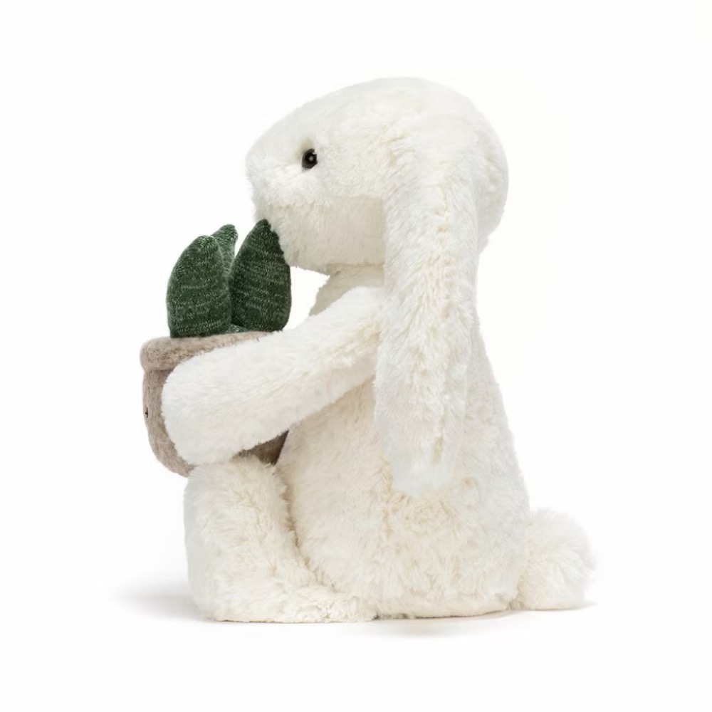 台中現貨⚡️ 盆栽兔Jellycat 白兔抱植物 31CM 🪴 Cream Bunny With Plant 奶油-細節圖2