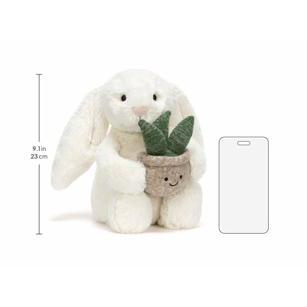 台中現貨⚡️ 盆栽兔Jellycat 白兔抱植物 31CM 🪴 Cream Bunny With Plant 奶油-細節圖3