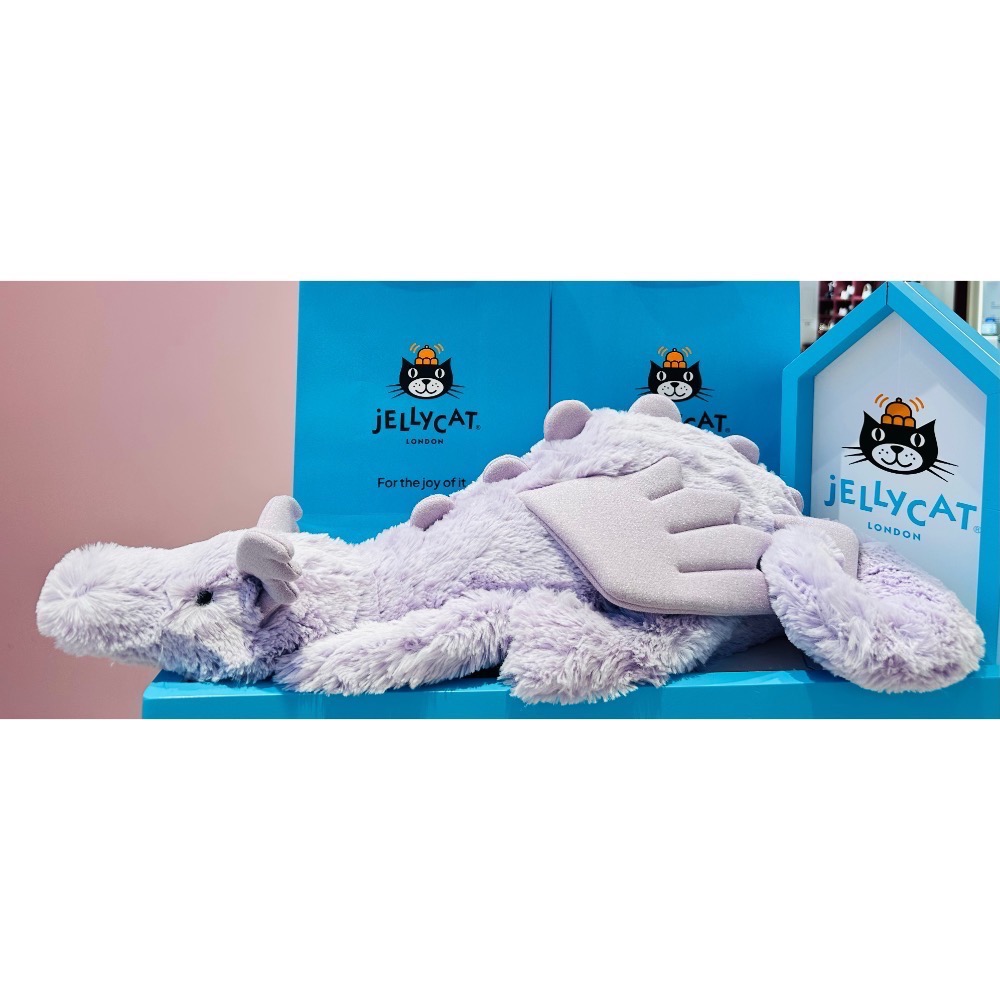 正品 jELLYCAT 薰衣草龍 淺紫色 💜 紫龍 66cm 恐龍-細節圖3
