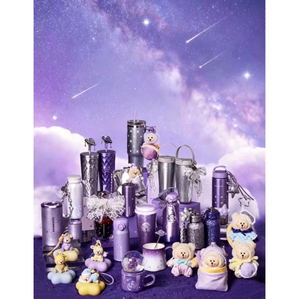 星巴克正品 紫夜星河系列 星星杯 水晶球🔮 不鏽鋼保溫杯 銀河 y2k  中國限定 2026-細節圖2