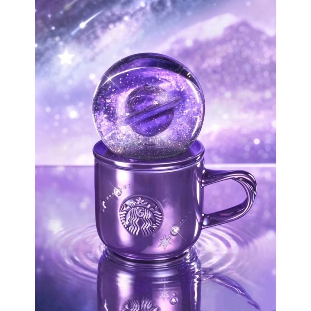 星巴克正品 紫夜星河系列 星星杯 水晶球🔮 不鏽鋼保溫杯 銀河 y2k  中國限定 2026-細節圖4