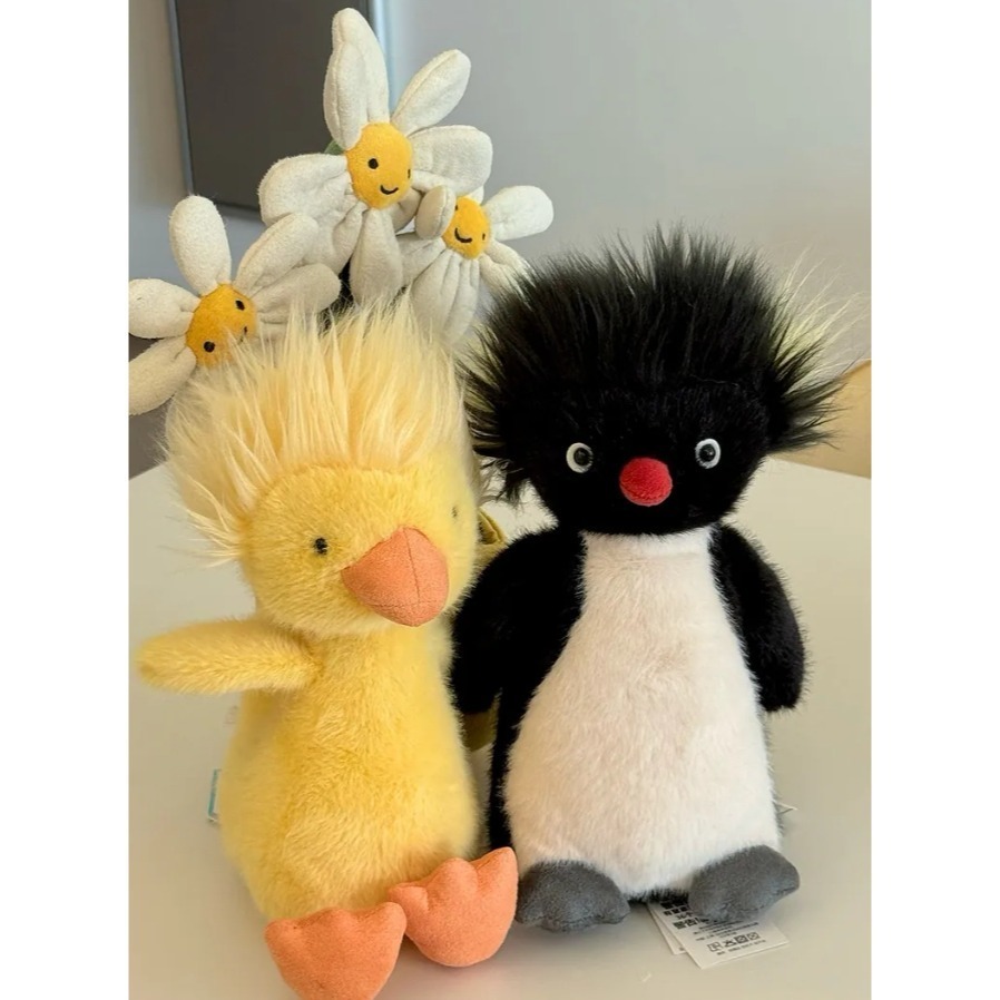 台中現貨 Jellycat 絕版系列 炸毛 鴨子 爆炸頭 黃鴨 炸毛 企鵝 娃娃 Penguin-細節圖3