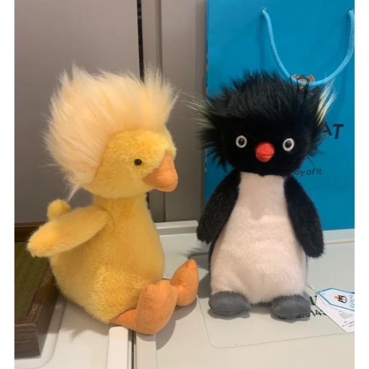 台中現貨 Jellycat 絕版系列 炸毛 鴨子 爆炸頭 黃鴨 炸毛 企鵝 娃娃 Penguin-細節圖5