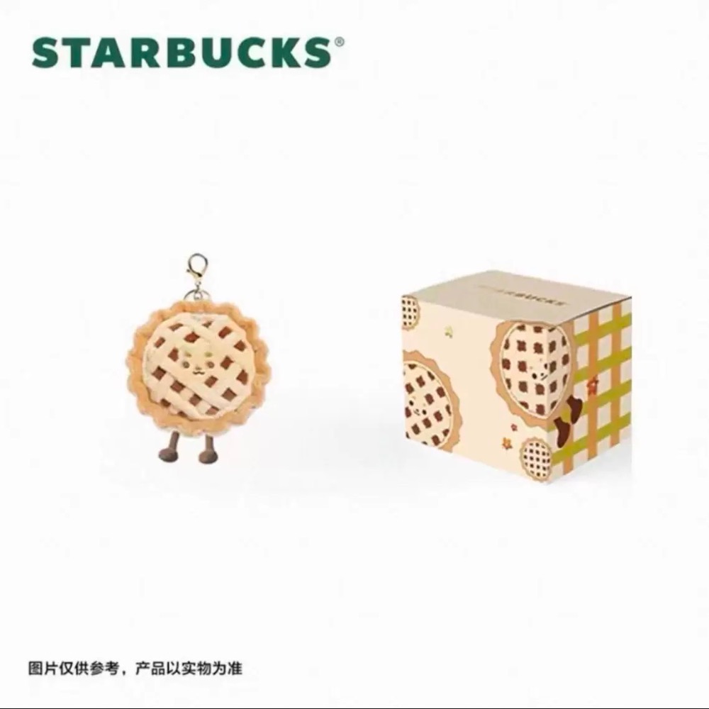 台中正品現貨⚡️星巴克 可頌🥐牛角包 瑞士捲 蘋果派 麵包 蛋糕 STARBUCKS 聖誕節 毛絨 掛飾 掛件 鑰匙扣-規格圖11
