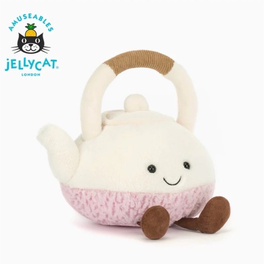 專屬賣場請勿下單⚠️Jellycat 正品 粉紫色茶壺🫖🩷上海茶壺 芋泥蛋糕 20公分 Titia Tea-細節圖2