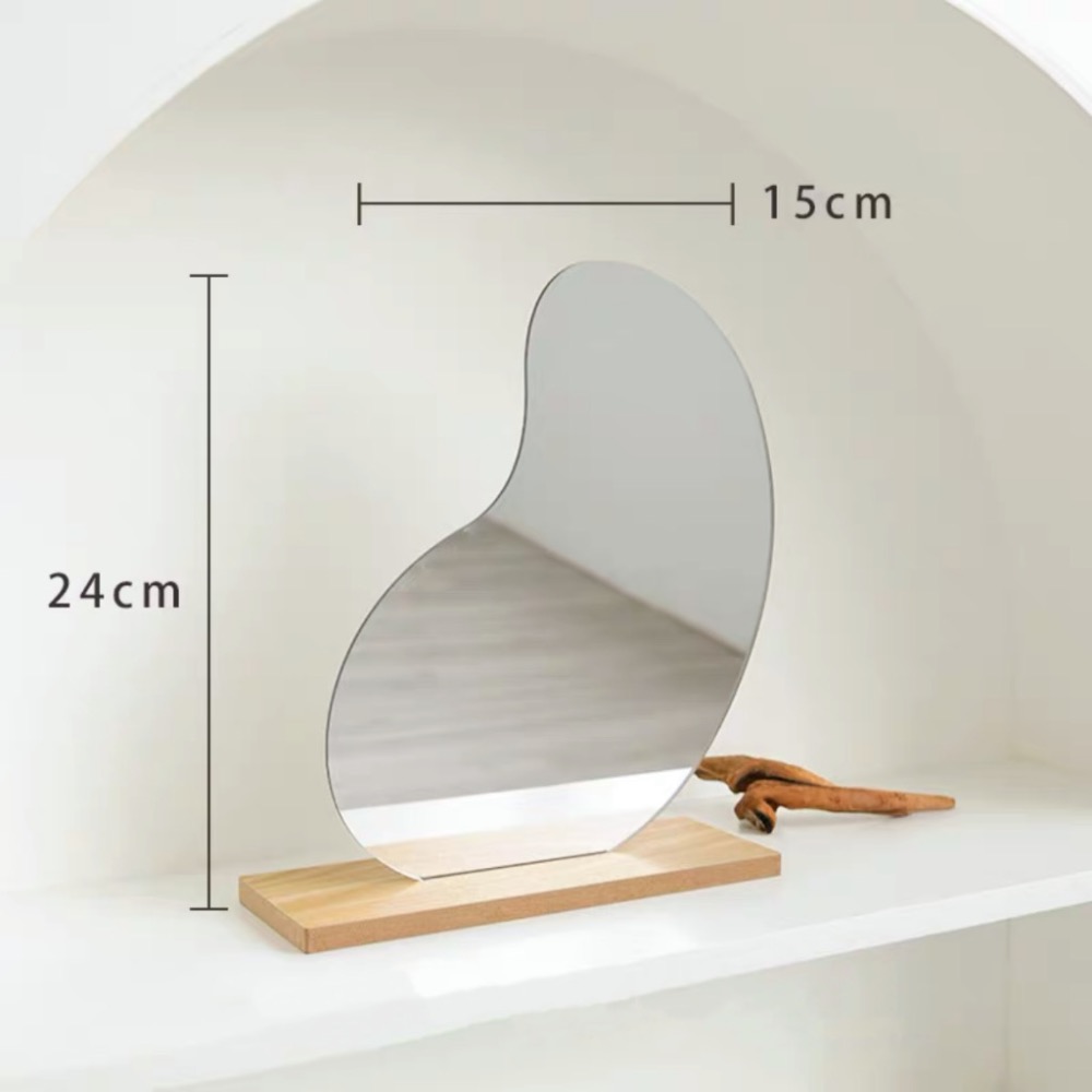 Z DECOR［現貨］韓國簡約ins不規則鏡 桌上鏡 造型鏡 化妝鏡 攝影道具 拍照道具-細節圖3