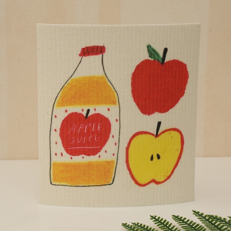 Z DECOR［現貨］廚房紙巾 棉抹布 洗碗巾 吸水吸油 聖誕樹 蘋果汁-細節圖3