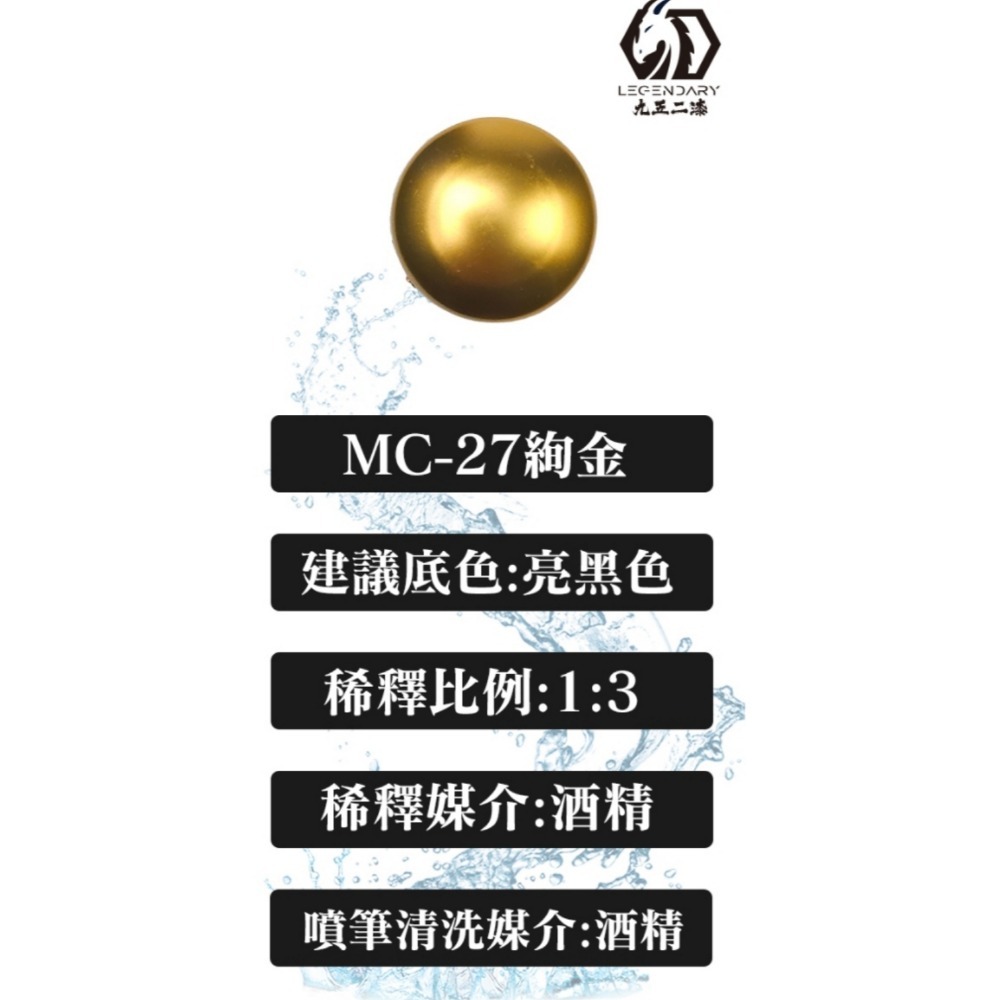 九五二漆 水性噴塗金屬漆 金屬漆 9527 水性 水性漆 低毒性 環保 75、95酒精稀釋-規格圖1