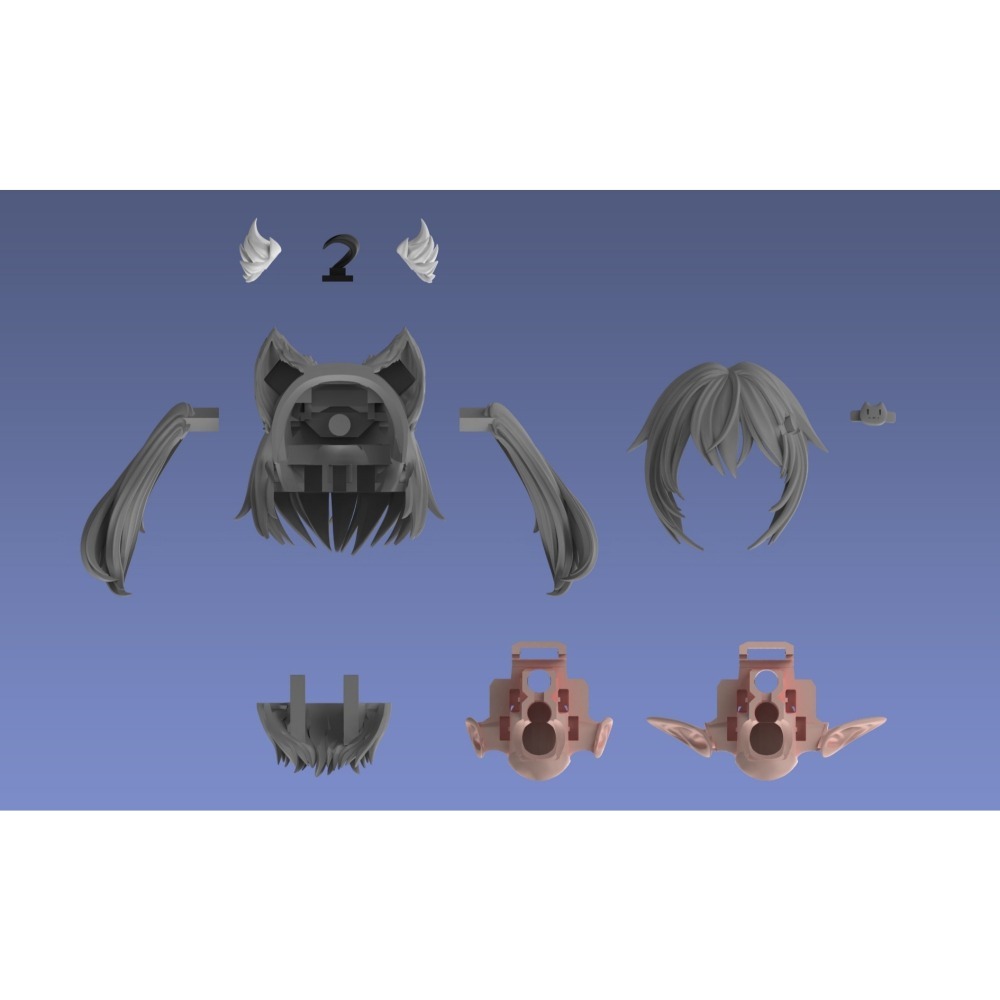 現貨-白純工房-貓耳雙馬尾髮型-細節圖3