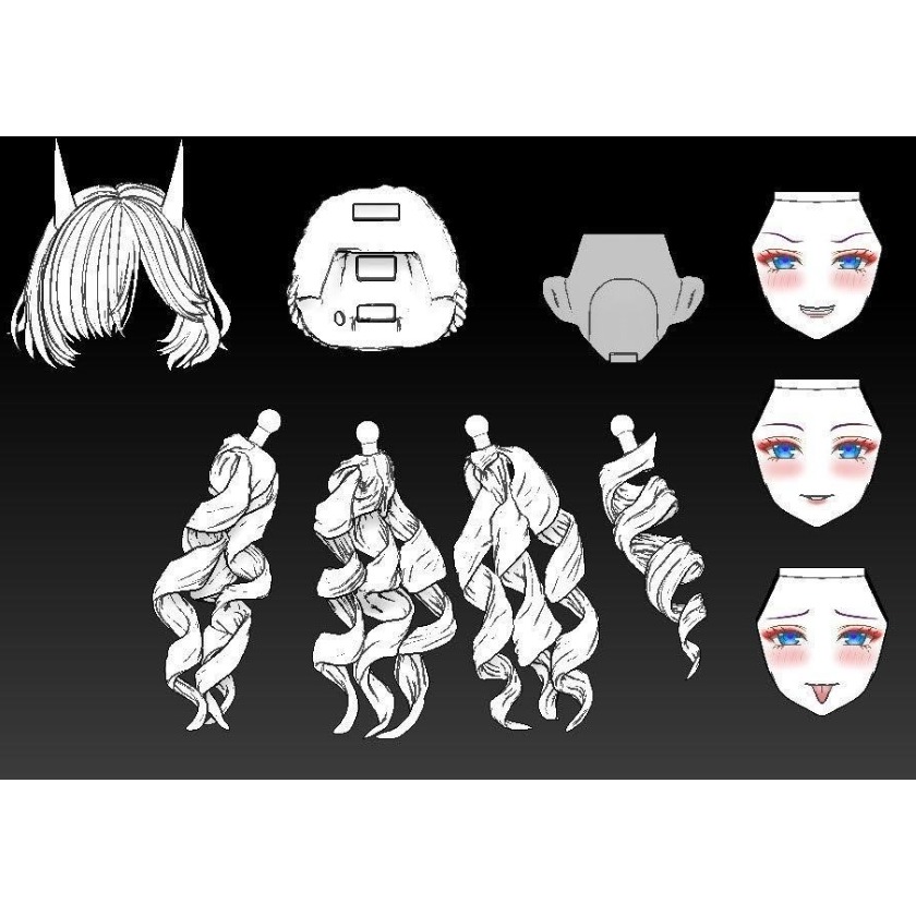 現貨-[mikopa]1/12スケール　オリジナルヘッドパーツ　【鬼灯】-細節圖5