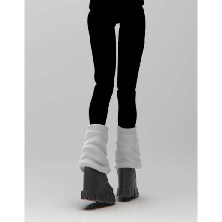 現貨-白純工房- QX-11 辣妹款-泡泡襪和厚底樂福鞋-細節圖3