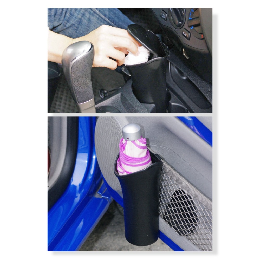 Hypersonic台灣現貨 汽車用收納垃圾分類回收桶/HPA560(1入) 擺掛兩用垃圾桶 車用置物筒 反摺傘收納-細節圖3