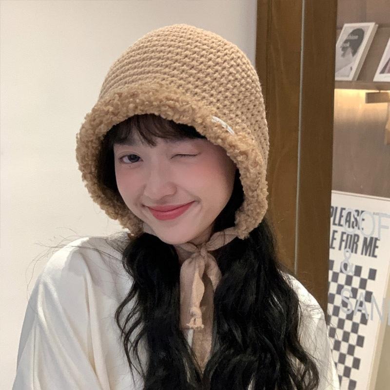 【冬款毛絨絨帽】韓版針織毛绒帽  加厚毛绒帽 秋冬保暖針織帽 加絨加厚毛線帽 帽子 毛帽 毛線帽-細節圖2