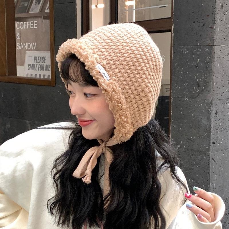 【冬款毛絨絨帽】韓版針織毛绒帽  加厚毛绒帽 秋冬保暖針織帽 加絨加厚毛線帽 帽子 毛帽 毛線帽-細節圖3