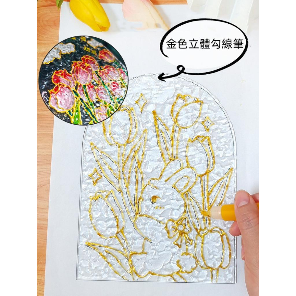 水波紋氛圍感小夜燈 DIY水波紋透明亞克力板玻璃畫 小夜燈 DIY材料包-細節圖3