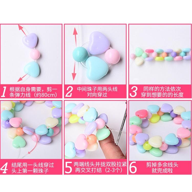 【DIY 兒童串珠】益智串珠  兒童串珠 手工串珠 早教 手鍊 項鍊 材料包 串手鍊 手鍊 串珠 手鍊-細節圖5