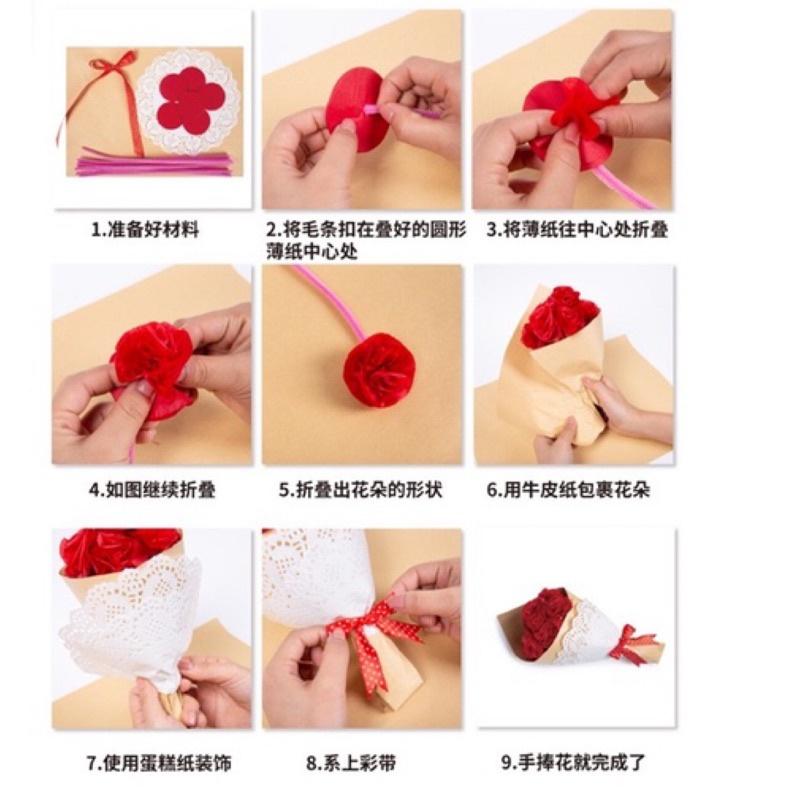 【康乃馨手棒花  】大款 母親節 DIY 花束 康乃馨手棒花  材料包  母親節禮物 康乃馨 DIY手作  康乃馨 母親-細節圖3