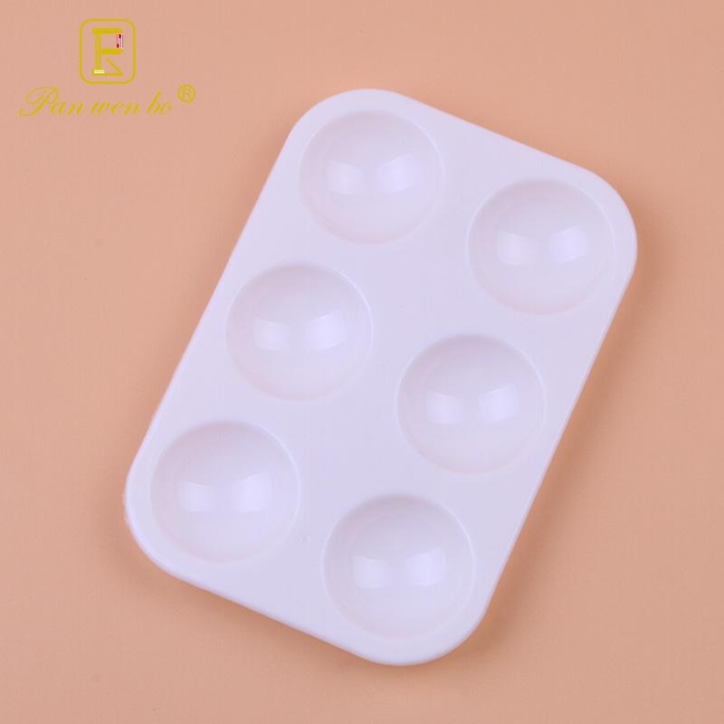 <台灣現貨 極速發貨>6孔pp材質長方形白色加厚繪畫調色盤 調色盤-細節圖2