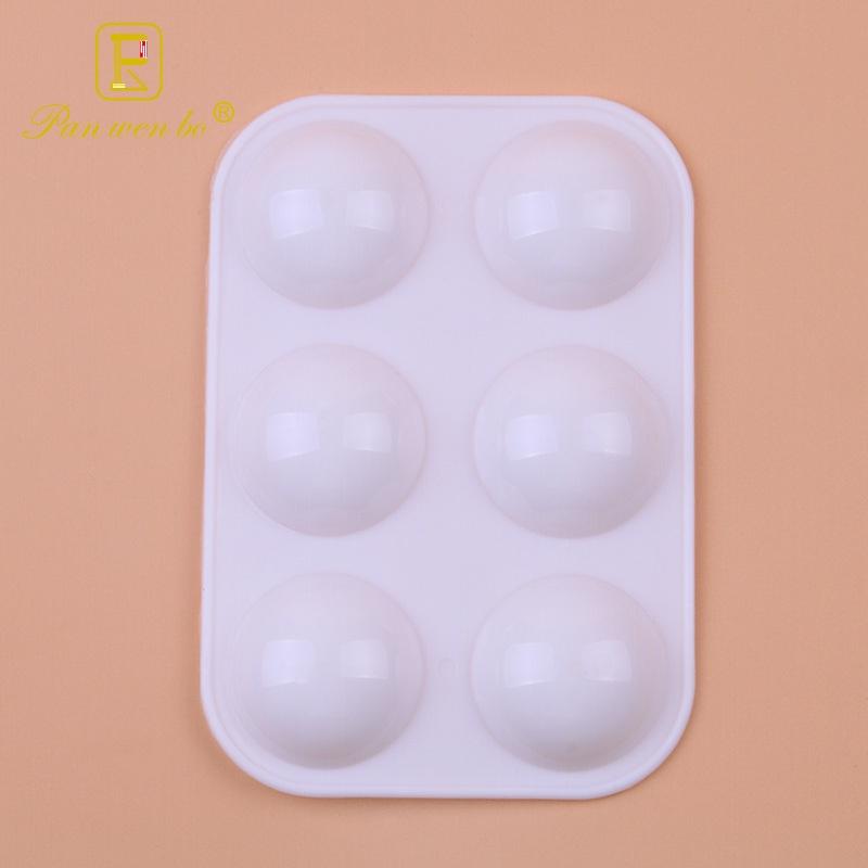 <台灣現貨 極速發貨>6孔pp材質長方形白色加厚繪畫調色盤 調色盤-細節圖3