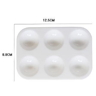 <台灣現貨 極速發貨>6孔pp材質長方形白色加厚繪畫調色盤 調色盤-細節圖4