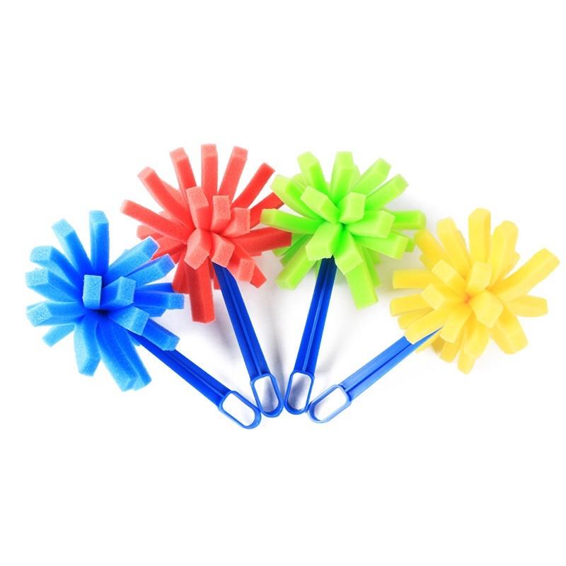 台灣極速出貨【塗鴉手柄海棉刷】 手工美勞課 繪畫用品 爆炸頭塗鴉手柄海棉刷 美術畫畫 海棉刷 寶寶塗鴉工具 海棉 畫-細節圖4