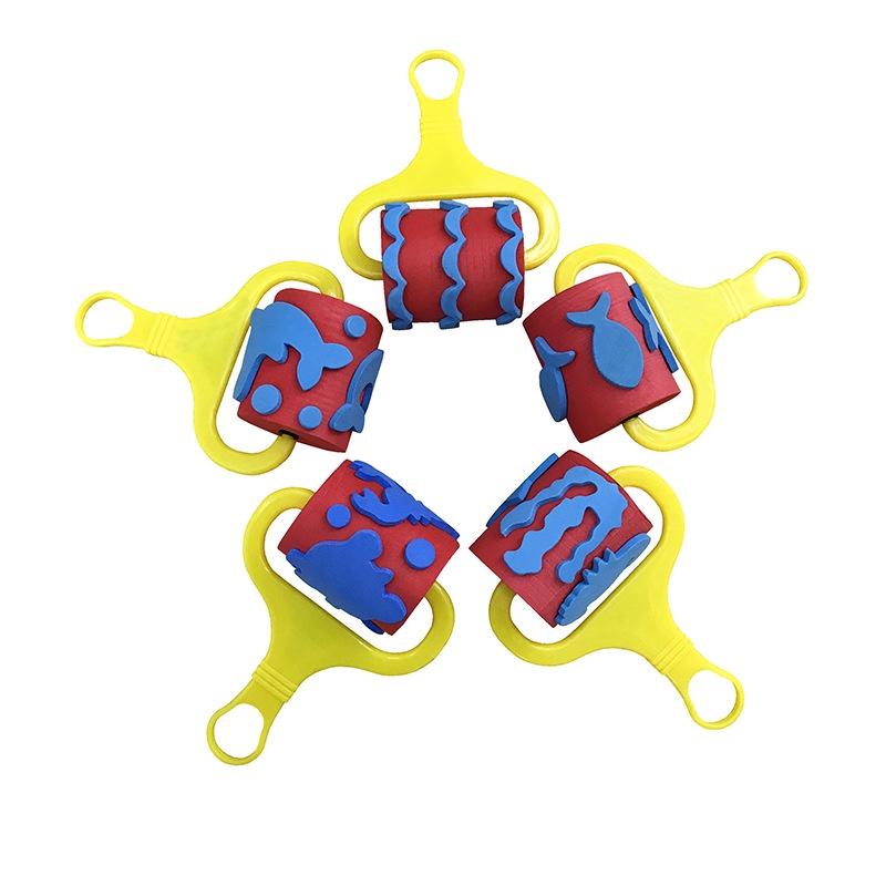 台灣極速出貨【滾輪刷】DIY 畫具幼兒園 塗鴉海棉刷  顏料畫筆 筆刷滾輪刷 創意畫畫 海棉 海綿 美術用品 刷具-細節圖4