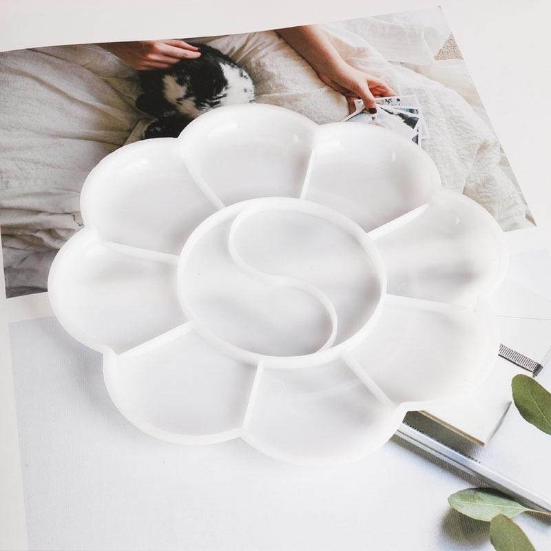 台灣極速出貨【加厚帶蓋大號 調色盤】雙蓋美術調色盤 調色盤 美術用品 水彩調色盤 盤 梅花盤 調色盒-細節圖7