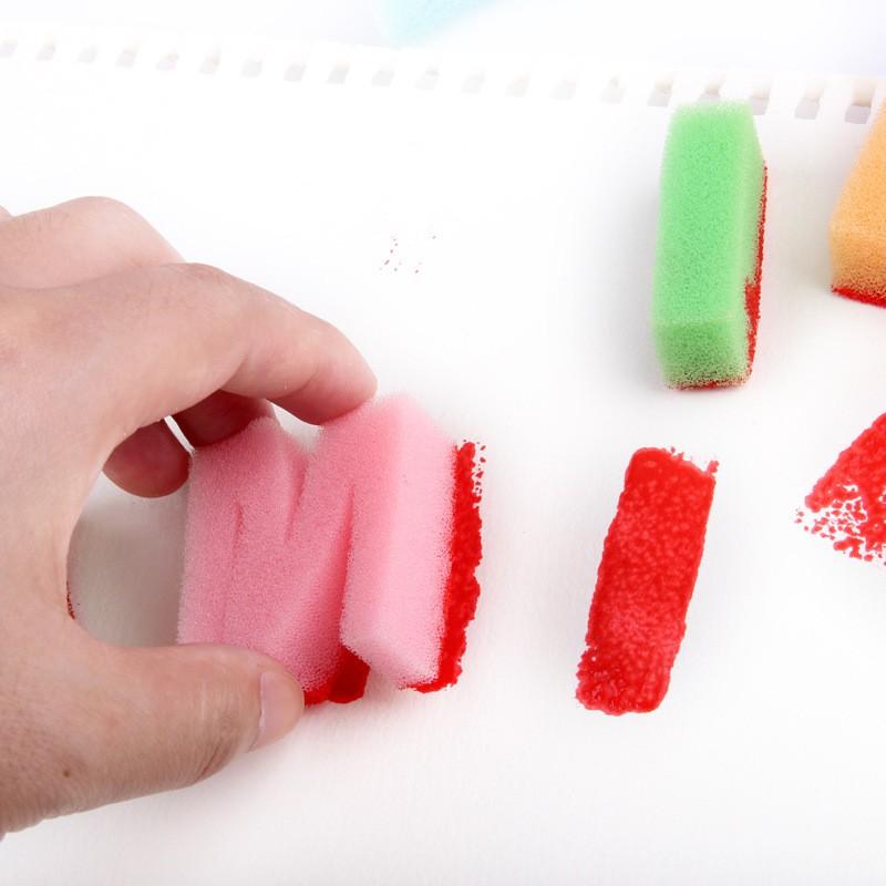 台灣極速出貨【海綿繪畫刷套件47件套】海綿繪畫刷套件47件套 幼兒園藝術課 弧形滾輪印章 繪畫工具 印泥筆刷素材 幼兒美-細節圖7