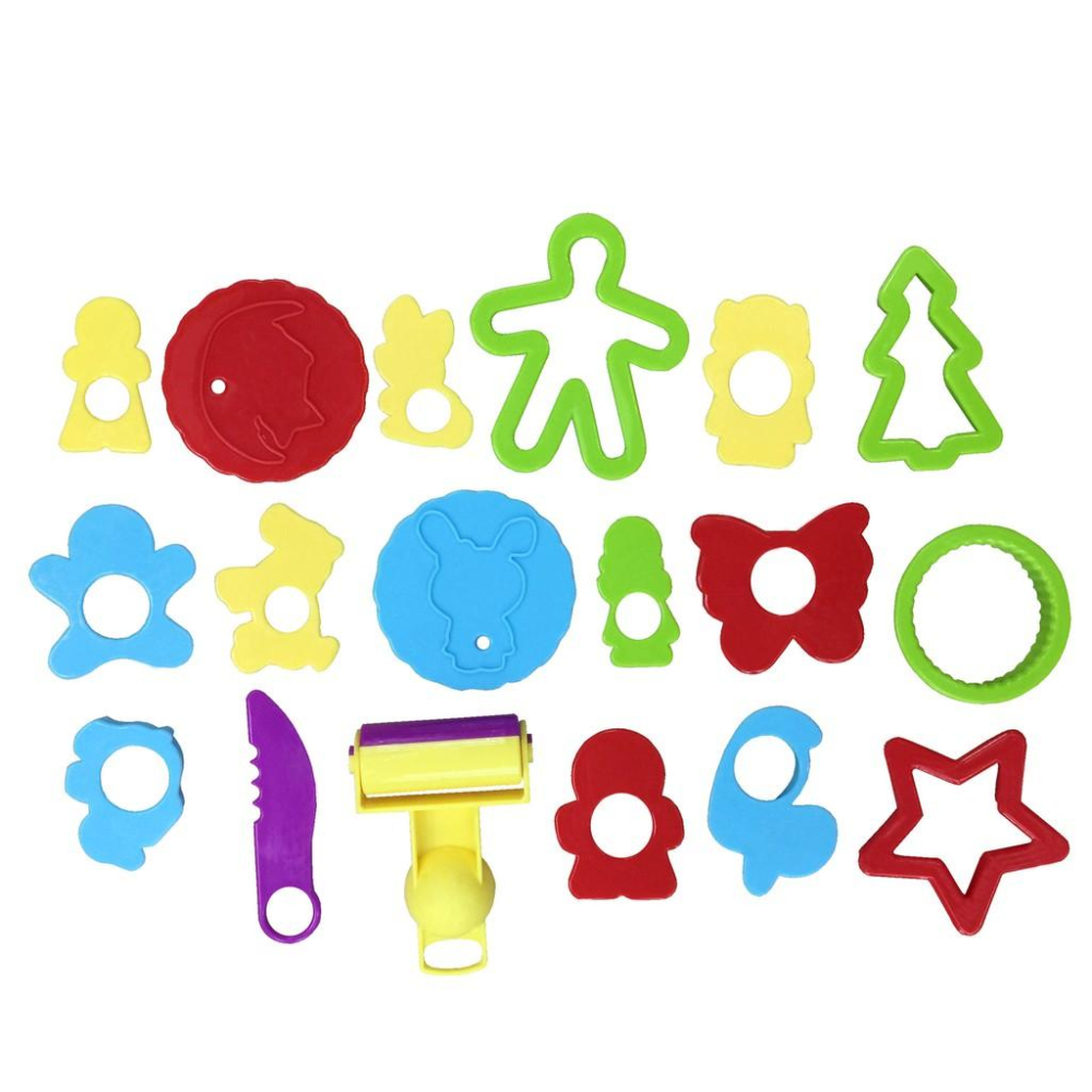 台灣極速出貨【 DIY工具 配件塑料】 超輕粘土 太空泥 創意泥 樹脂粘土  工具 18件組 黏土 黏土工具-細節圖2