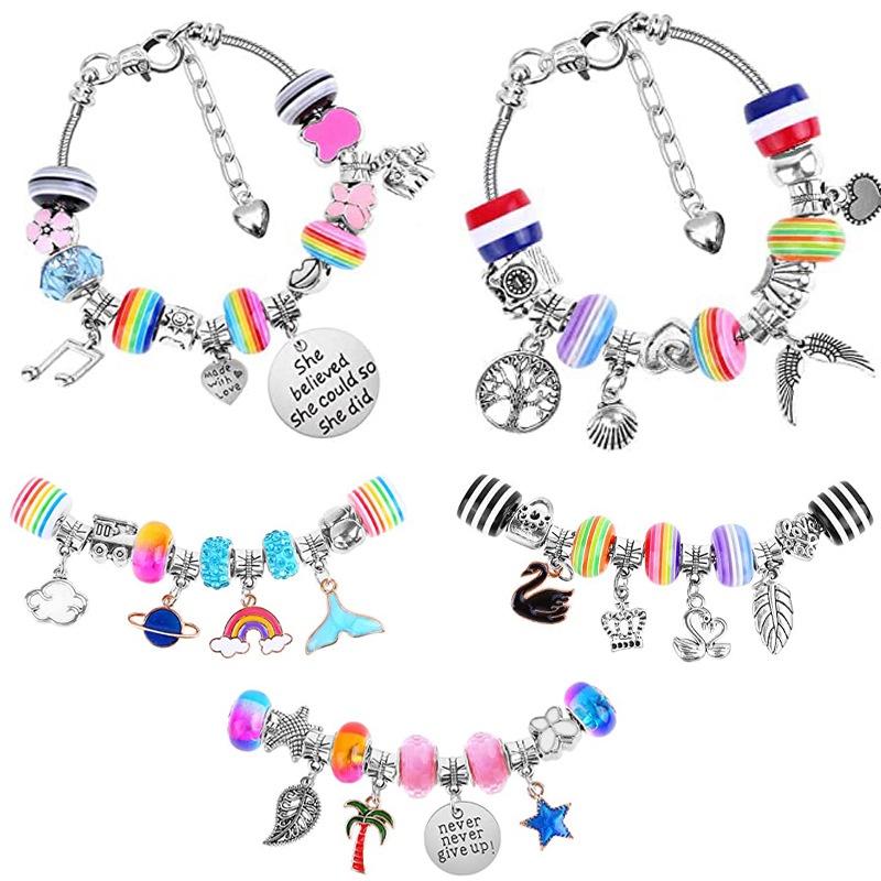 台灣極速出貨 手鍊 DIY【手鏈兒童串珠】 新品 手鏈 串珠 兒童串珠 水晶手鏈 手工飾品 珠套  潘朵拉 串珠材料-細節圖4