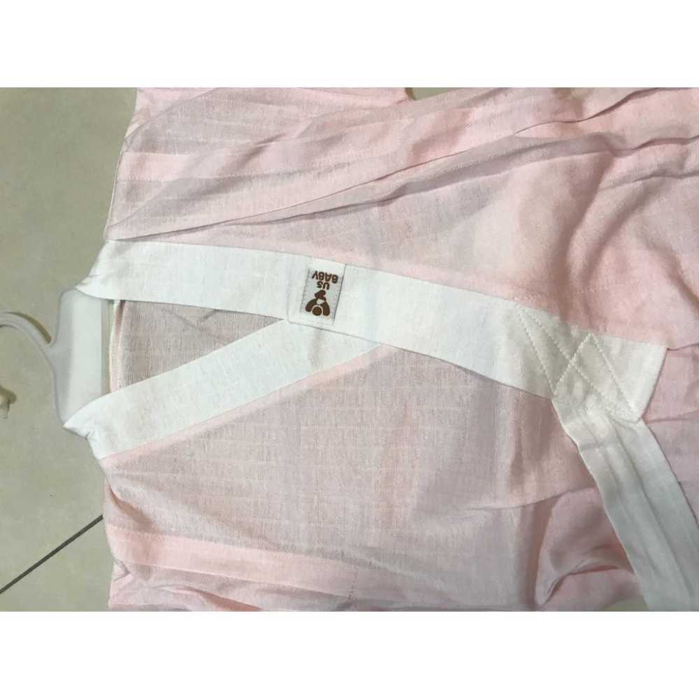 全新 優生 us baby 外套 薄外套 上衣 綁帶 浴衣 女童 女寶 防踢被-細節圖4