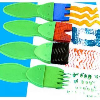 <台灣現貨 極速發貨>手工美勞課 繪畫用品 塗鴉手柄魚形eva刷 美術畫畫魚形刷 寶寶塗鴉工具 創作  美術 畫畫-細節圖2