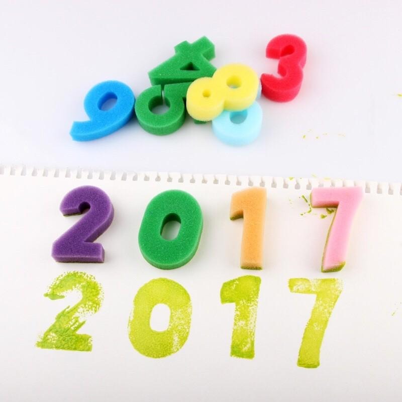 海綿 海綿拓印印章 數字繪畫海綿刷 塗鴉 拓印 印章 數字圖案海綿印章 幼兒繪畫教具-細節圖3